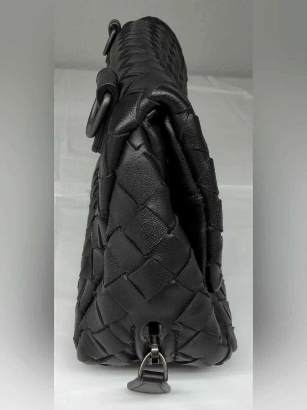 Bottega Veneta Intrecciato woven nappa leather mini messenger bag with COA
